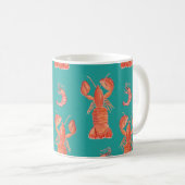 Hummer Crawfish Wasserfarbenmuster Kaffeetasse (VorderseiteRechts)