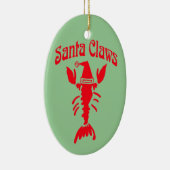 Hummer Crayfish Santa Claws, Text bearbeiten Keramikornament (Rechts)