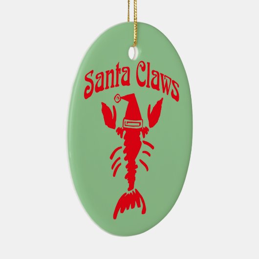 Hummer Crayfish Santa Claws, Text bearbeiten Keramikornament (Rechts)