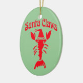 Hummer Crayfish Santa Claws, Text bearbeiten Keramikornament (Links)