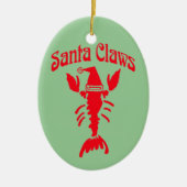 Hummer Crayfish Santa Claws, Text bearbeiten Keramikornament (Vorne)