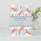 Hummer Crustacean Beach Sand Dollars Botanisch Einladung (Stehend Vorderseite)