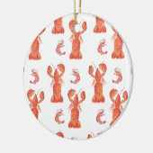 Hummer Crustacean Watercolor Painted Muster Keramik Ornament (Links)