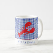 Hummer Custom Text Red White Blue Karo Nautic Kaffeetasse (VorderseiteRechts)