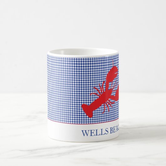 Hummer Custom Text Red White Blue Karo Nautic Kaffeetasse (Mittel)