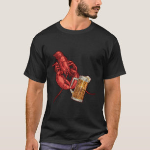 Hummer Drinker Bier Krustentiere Meeresfrüchte Lob T-Shirt