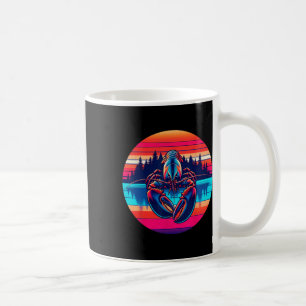 Hummer-Fischen Sonnenuntergang Retro-Stil Vintage  Kaffeetasse