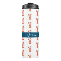 Hummer Flusskrebs Krustentier Wasserfarbe Monogram
