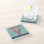 Hummer Fresh Caught Daily | Maine Glasuntersetzer (Schrägansicht)