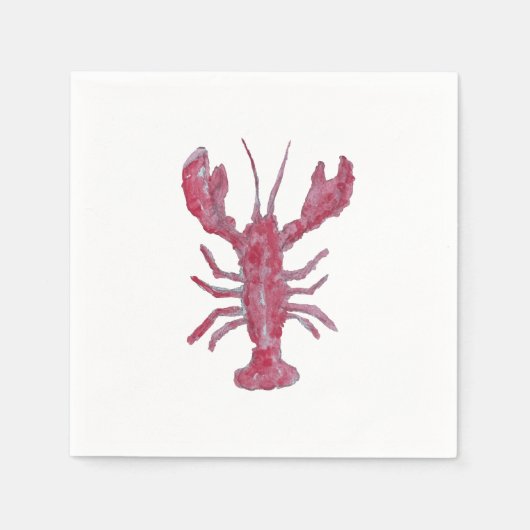 Hummer-Gemälde Nautical Küste Serviette (Vorderseite)
