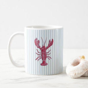 Hummer-Gemälde Nautilus Blau Streifen Küste Kaffeetasse
