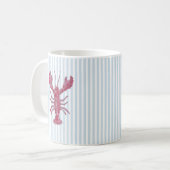 Hummer-Gemälde Nautilus Blau Streifen Küste Kaffeetasse (Vorderseite Links)
