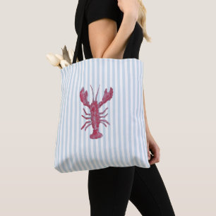 Hummer-Gemälde Nautilus-Blau-Streifen Küste Tasche