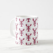 Hummer-Gemälde Nautisches Küstenmuster Kaffeetasse (Vorderseite Links)