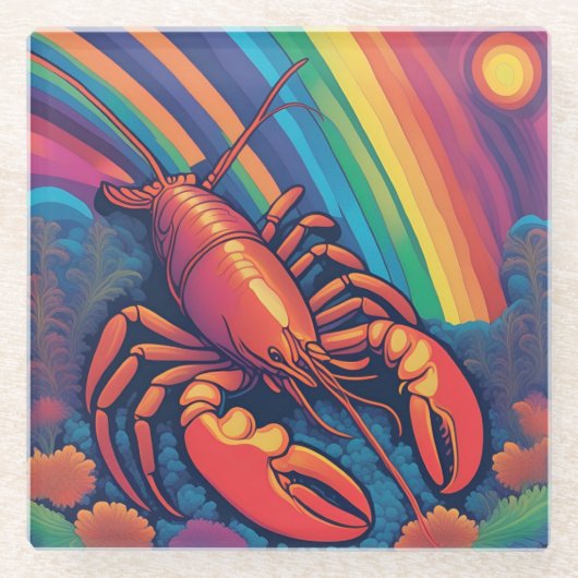 Hummer Glasuntersetzer (Vorderseite)