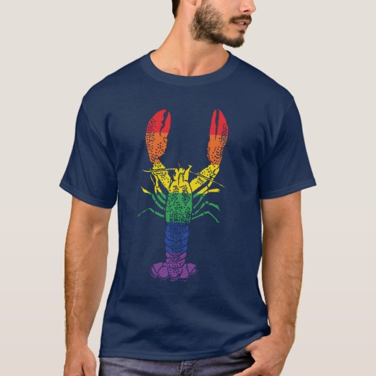 Hummer Grafik mit Regenbogenstreifen T-Shirt (Vorderseite)