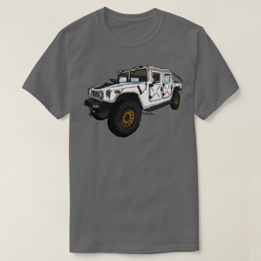 Hummer H1 mit Methodenrädern  T-Shirt (Design vorne)