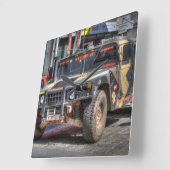 Hummer H1 Quadratische Wanduhr (Winkel)