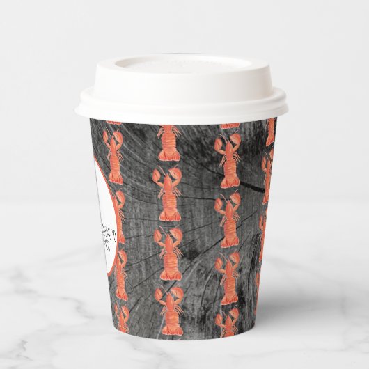 Hummer Hand Wasserfarbe Meeresfrüchte Krabbe Rusti Pappbecher (Links)