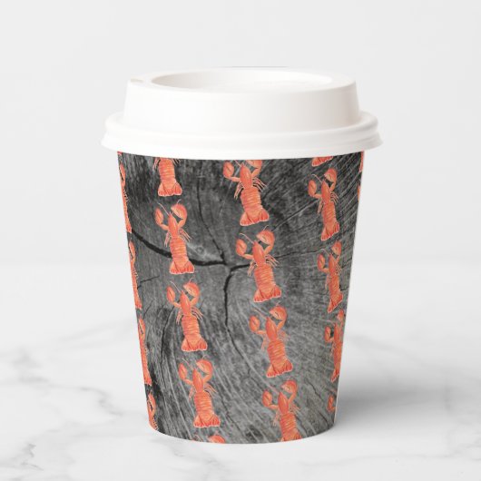 Hummer Hand Wasserfarbe Meeresfrüchte Krabbe Rusti Pappbecher (Rückseite)