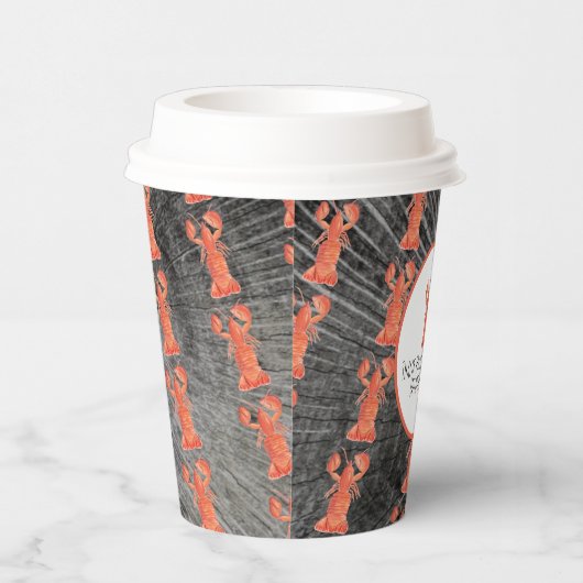 Hummer Hand Wasserfarbe Meeresfrüchte Krabbe Rusti Pappbecher (Rechts)