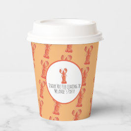 Hummer Hand Wasserfarbe Meeresfrüchte Krabben Oran Pappbecher