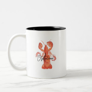 Hummer Handbemalte Flusskrebse Krustentiere Zweifarbige Tasse