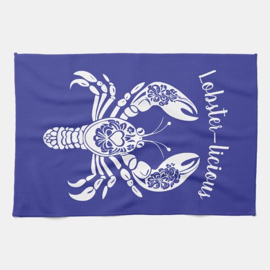 Hummer-Hawaiisch-Fisherman Core-Blue Geschirrtuch (Horizontal)