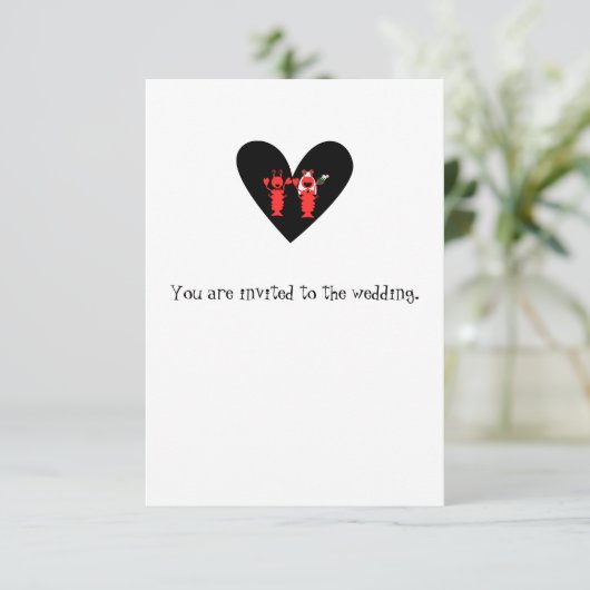 Hummer-Hochzeit Einladung (Stehend Vorderseite)