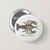Hummer-Illustration Antique Maine Seafood Button (Vorne & Hinten)