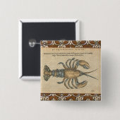 Hummer-Illustration Antique Maine Seafood Button (Vorne & Hinten)