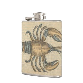 Hummer-Illustration Antique Maine Seafood Flachmann (Links)