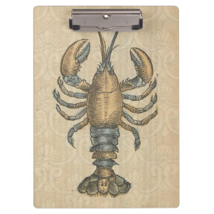 Hummer-Illustration Antique Maine Seafood Klemmbrett