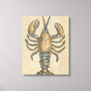 Hummer-Illustration Antique Maine Seafood Leinwanddruck
