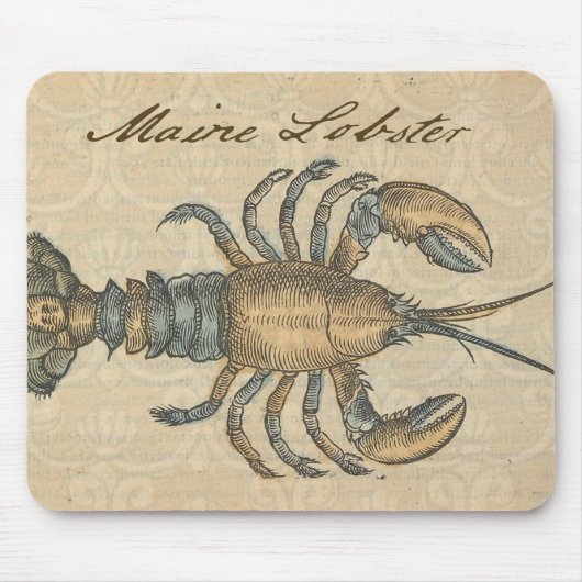 Hummer-Illustration Antique Maine Seafood Mousepad (Vorne)