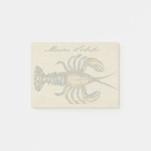 Hummer-Illustration Antique Maine Seafood Post-it Klebezettel