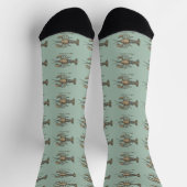 Hummer-Illustration Antique Maine Seafood Socken (Oben)