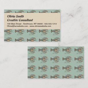 Hummer-Illustration Antique Maine Seafood Visitenkarte