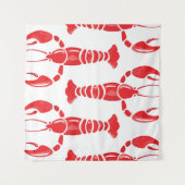 Hummer-Illustration: Aquarellfarben Nahtloser Hint Wandteppich (Vorderseite (Horizontal))