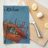 Hummer im Blauen Meer Personalisiert Geschirrtuch (Viertel Falte)