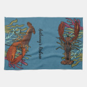Hummer im Blauen Meer Personalisiert Geschirrtuch (Horizontal)