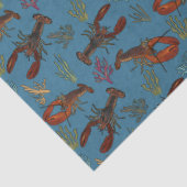 Hummer im Meeresmuster Illustriert Seidenpapier (Detail)