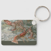 Hummer im Ozean, Vintager Jugendstil Schlüsselanhänger (Vorderseite)