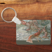 Hummer im Ozean, Vintager Jugendstil Schlüsselanhänger (Rückseite)