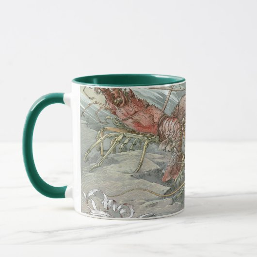 Hummer im Ozean, Vintager Jugendstil Tasse (Links)