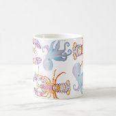 Hummer in Rosa und Blau Kaffeetasse (Mittel)