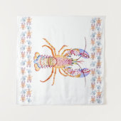 Hummer in Rosa und Blau Wandteppich (Vorderseite (Horizontal))