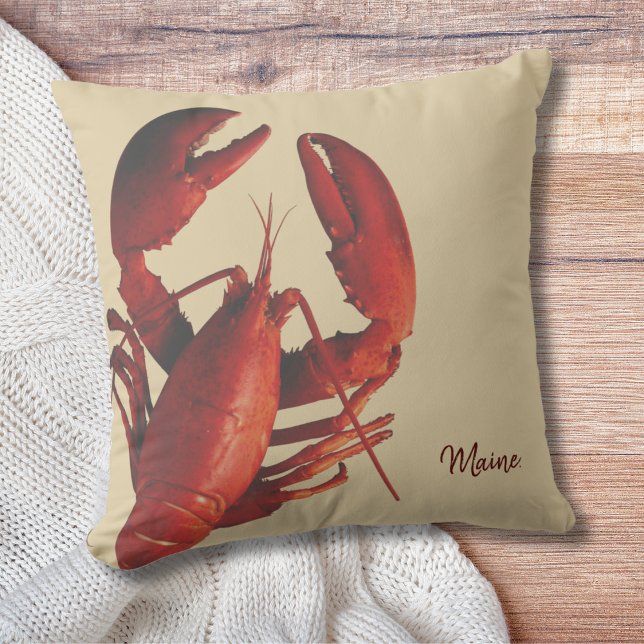 Hummer-Kneipe am Strand Kissen (Maine Lobster throw pllow can be personalized. Perfect gift or dress up your beach house!)