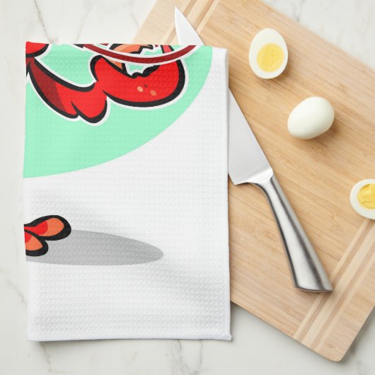 Hummer-Koch Geschirrtuch (Viertel Falte)