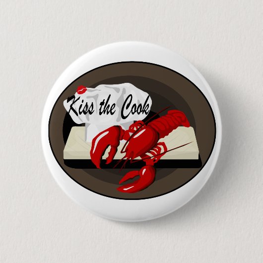 Hummer-Koch Küsst den Cook-Button Button (Vorderseite)